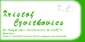 kristof czvitkovics business card